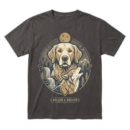 Vintage 90s Retro Labrador Retriever Howling at Full Moon Graphic Silly Dog Animal Lover Gift Apparel Unisex TShirt
