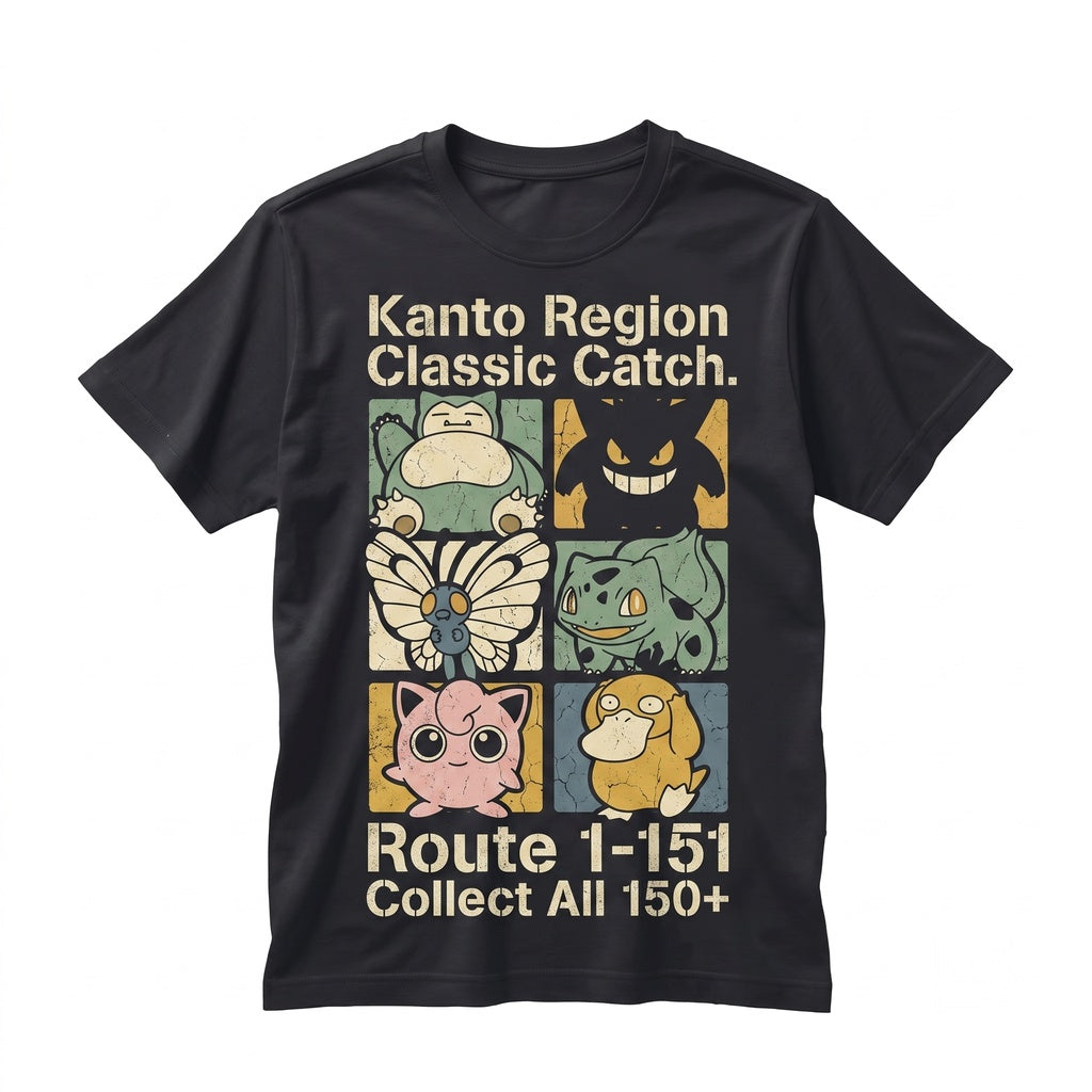 Retro Anime Collage 90s Vintage Video Game Monster Characters Graphic Unisex TShirt