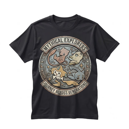 Mythical Cute Mew Celebi Jirachi Manaphy Kawaii Anime Legendary Squad Vintage Y2K Graphic Unisex TShirt