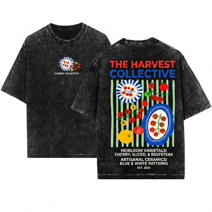 Tomato Pomodoro Graphic Vintage Retro Foodie Garden Unisex Wash T-Shirt