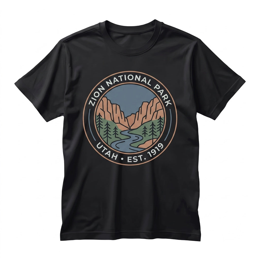 Vintage Zion National Park Graphic Utah Canyon Outdoor Western Adventure Nature Gift Unisex TShirt