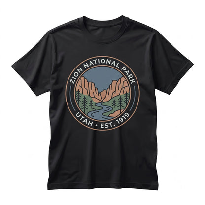 Vintage Zion National Park Graphic Utah Canyon Outdoor Western Adventure Nature Gift Unisex TShirt
