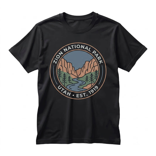Vintage Zion National Park Graphic Utah Canyon Outdoor Western Adventure Nature Gift Unisex TShirt