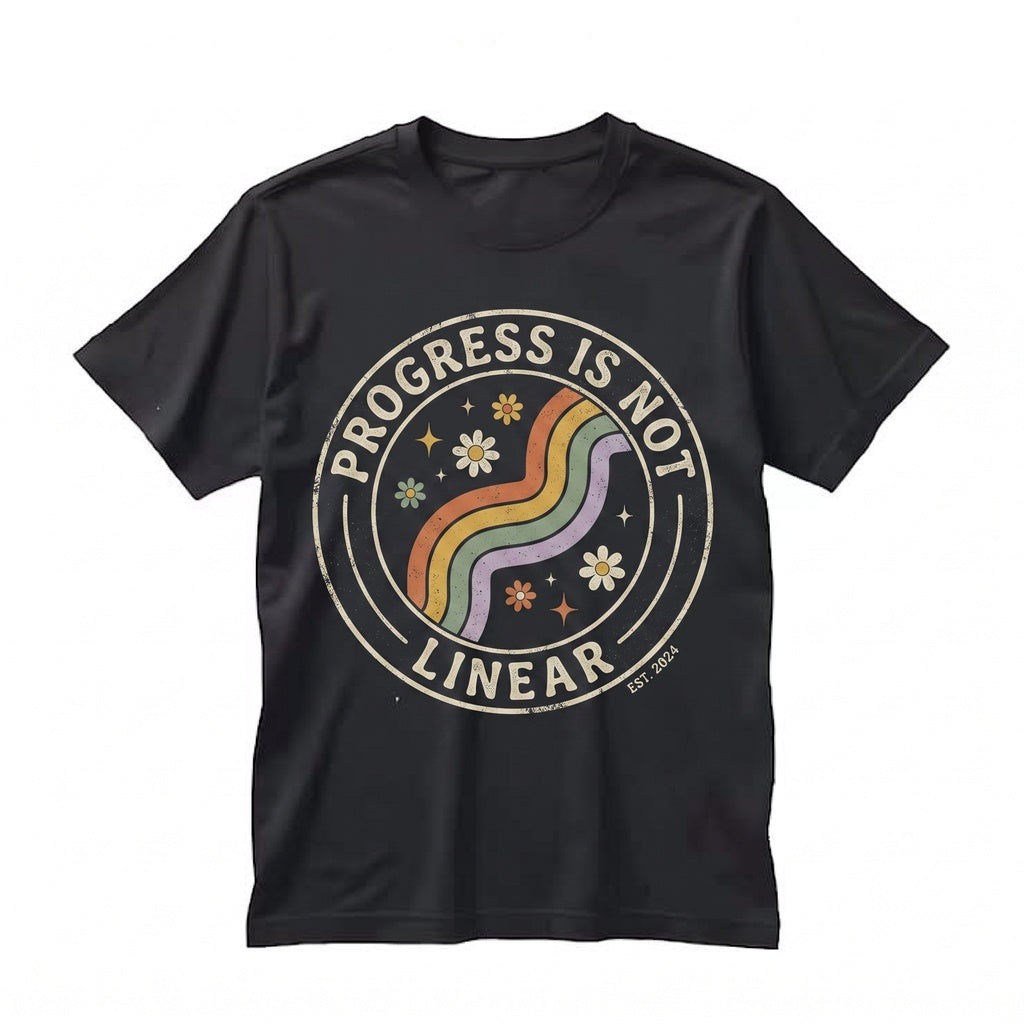 Progress Is Not Linear Mental Health Awareness Therapy Counselor Gift For Self Care And Healing Unisex TShirt