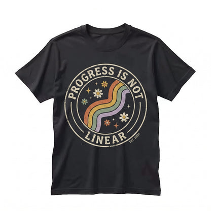 Progress Is Not Linear Mental Health Awareness Therapy Counselor Gift For Self Care And Healing Unisex TShirt