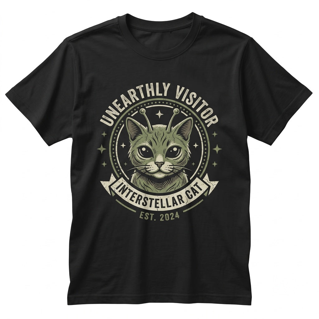 Alien Cat UFO Graphic Glorp Meme Y2K Space Funny Pet Lover Gift Unisex TShirt
