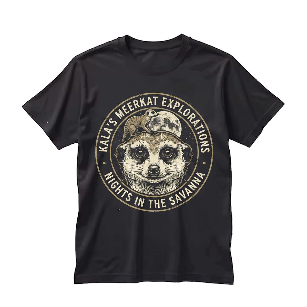 Three Meerkat Moon Funny Galaxy Sweatshirt Cozy Animal Lover Gift Unique Astronomy Celestial Graphic Unisex TShirt