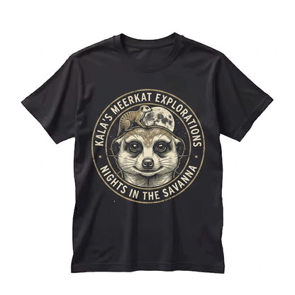 Three Meerkat Moon Funny Galaxy Sweatshirt Cozy Animal Lover Gift Unique Astronomy Celestial Graphic Unisex TShirt