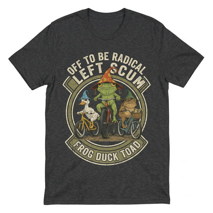 Off To Be Radical Left Scum Frog Duck Toad Riding Bicycle Anti Fascism Resistance Minneapolis Protest Graphic Unisex TShirt