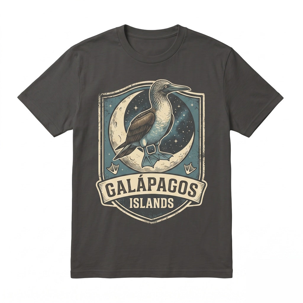 Vintage Three Blue Footed Booby Moon Graphic Retro Funny Bird Oversized Washed Silly Animal Gift Unisex TShirt
