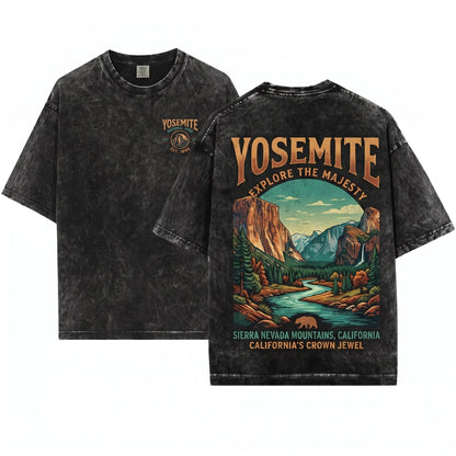 Retro Zion National Park Graphic Utah Canyon Outdoor Western Nature Gift Adventure Unisex Wash T-Shirt