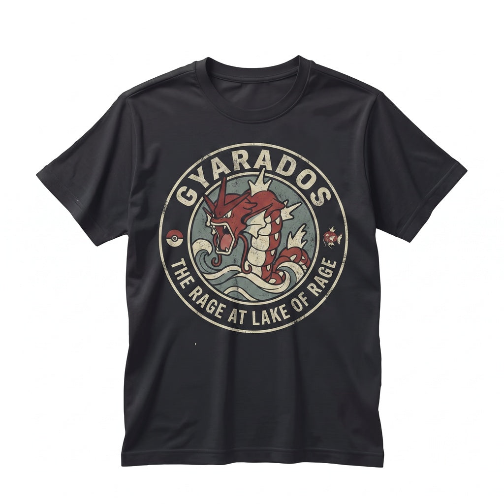 Magikarp Gyarados Vintage Wash Japanese Anime Graphic Streetwear Retro Oversized Gamer Gift 2-Sided Unisex TShirt
