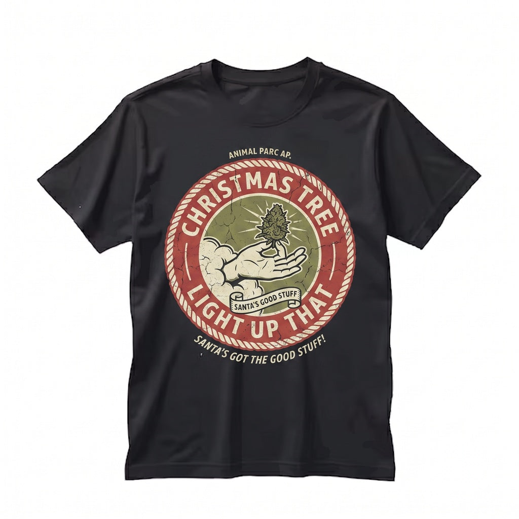Funny Stoned Santa 420 Weed Christmas Holiday Gift Graphic High Season Stoner Apparel Unisex TShirt
