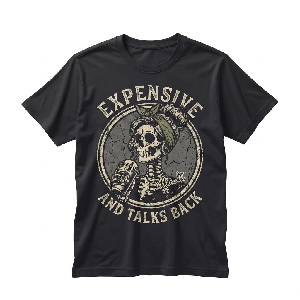 Wild Woman Skeleton Graphic Retro Vintage Bohemian Skull Cotton Short Sleeve Apparel Unisex TShirt