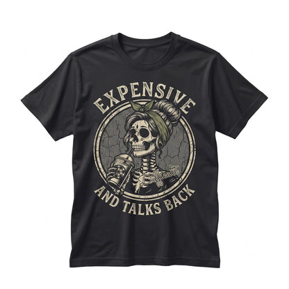Wild Woman Skeleton Graphic Retro Vintage Bohemian Skull Cotton Short Sleeve Apparel Unisex TShirt