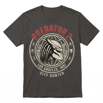 Vintage 1990 Sci-Fi Alien Hunter City Graphic Unisex TShirt