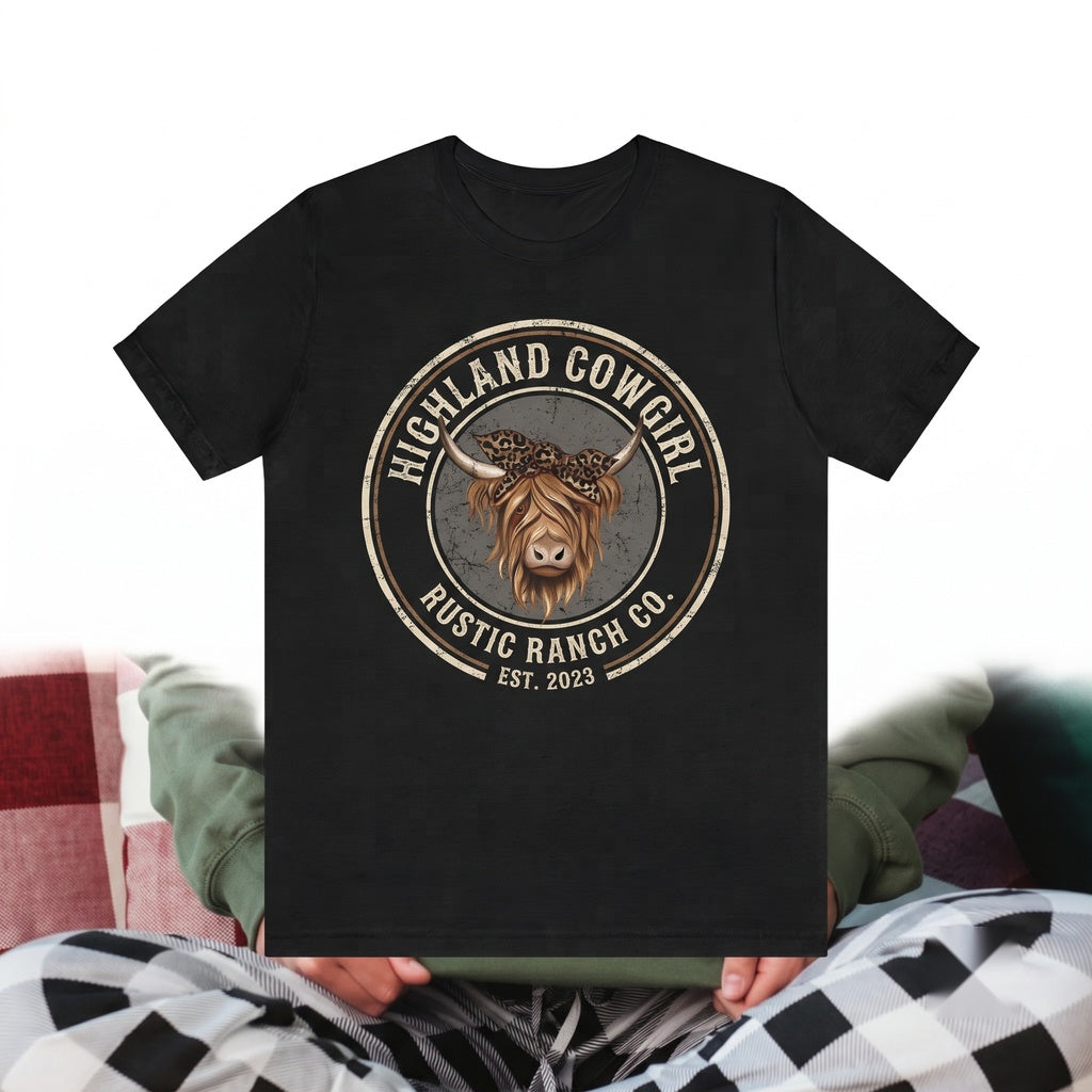 Highland Cow Sweatshirt Leopard Boho Farm Animal Unisex TShirt
