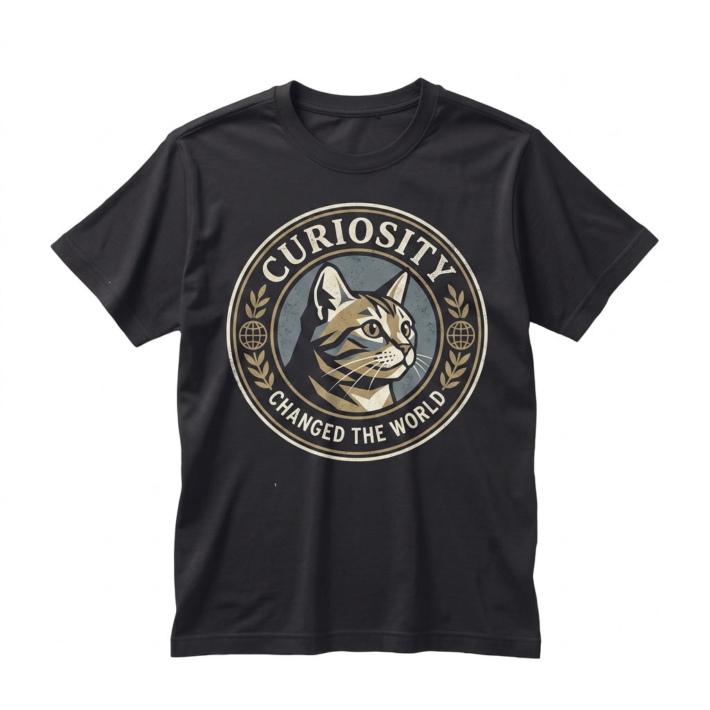 Curiosity Changed the World Vintage Funny Graphic Pet Lover Gift Unisex TShirt