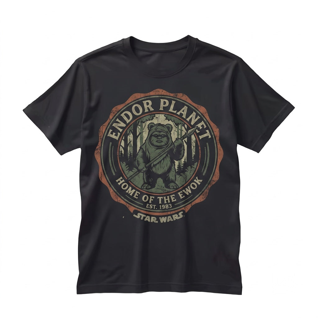 Vintage Forest Moon of Endor Ewok Planet Graphic Family Vacation Unisex TShirt