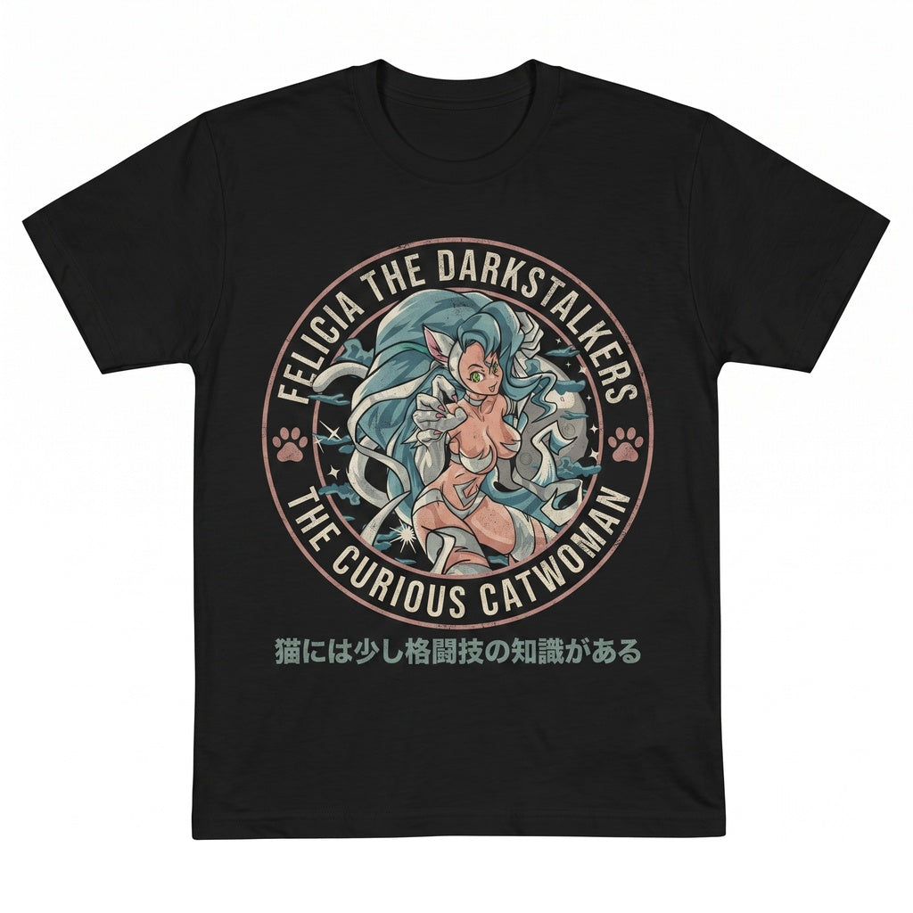 Vintage Morrigan Aensland Succubus Fighter Retro Japanese Anime Graphic Unisex TShirt