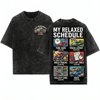 Slot Car Hobby Spare Time Graphic Apparel Unisex Wash T-Shirt