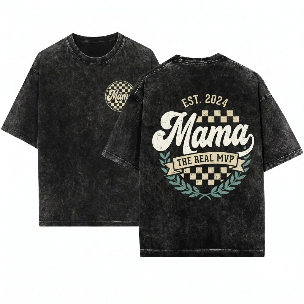 Retro Checkered Mama Cute Mom Life Mothers Day Gift Unisex Wash T-Shirt