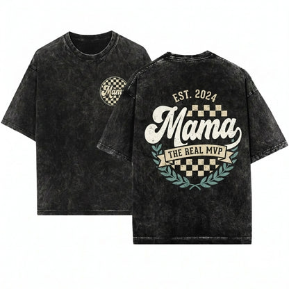 Retro Checkered Mama Cute Mom Life Mothers Day Gift Unisex Wash T-Shirt