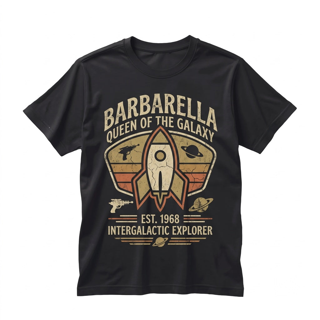 Vintage 1968 Space Heroine Retro Sci-Fi Graphic Unisex TShirt