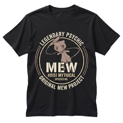 Vintage Mew Graphic Retro Anime Double-Sided Mythical Creature Washed Oversized Gamer Gift Unisex TShirt