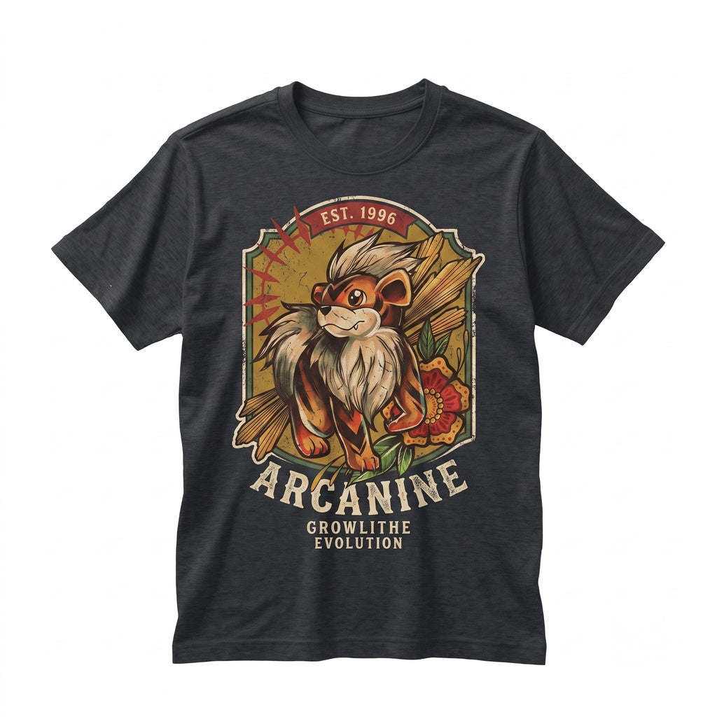 Growlithe Anime Fire Puppy Graphic Vintage Wash Sleeveless Gamer Gift Unisex TShirt
