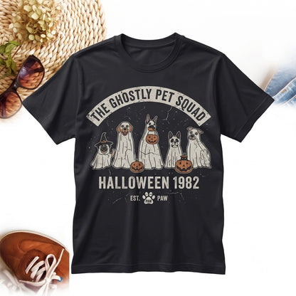 Halloween Ghost Dog Crewneck Sweater, Spooky Season Puppy Canine Graphic Pullover, Fall Unisex TShirt