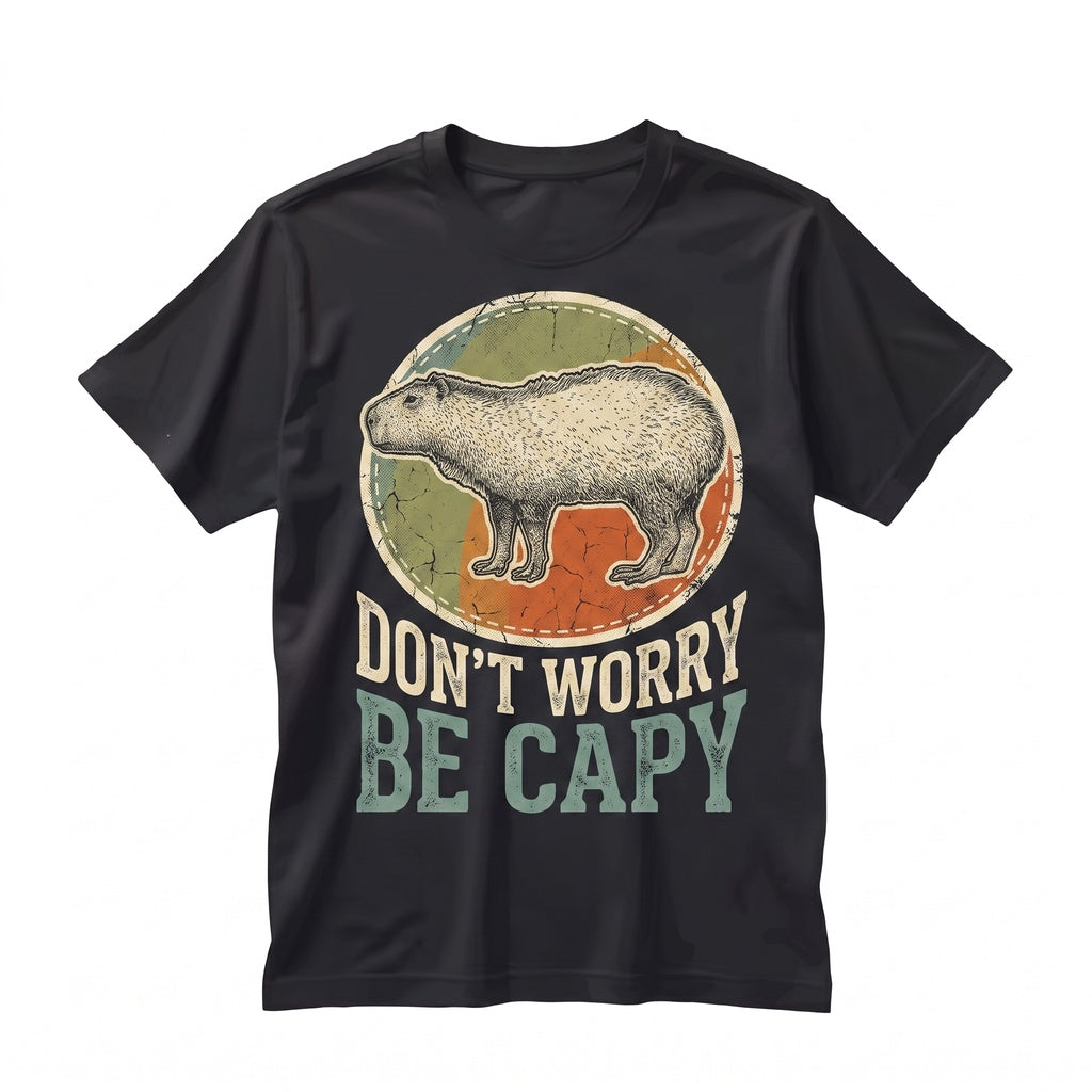 Dont Worry Be Capy Vintage Cute Capybara Lover Gift Funny Rodent Pet Graphic Unisex TShirt