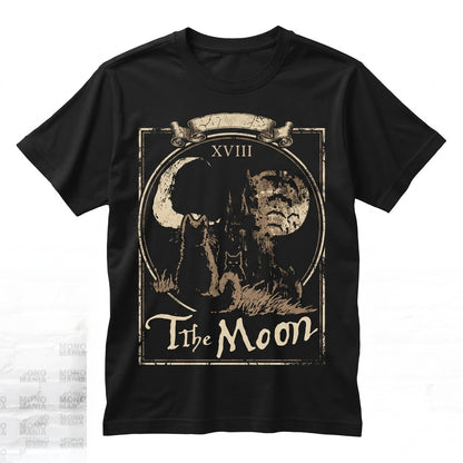 The Moon Cat 90s Alt Indie Rock Tarot Witchy Gifts Goth Emo Punk Horror Halloween Unisex TShirt