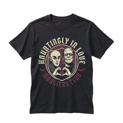 Vintage Horror Movie Gothic Dracula Frankenstein Monster Graphic Halloween Unisex TShirt