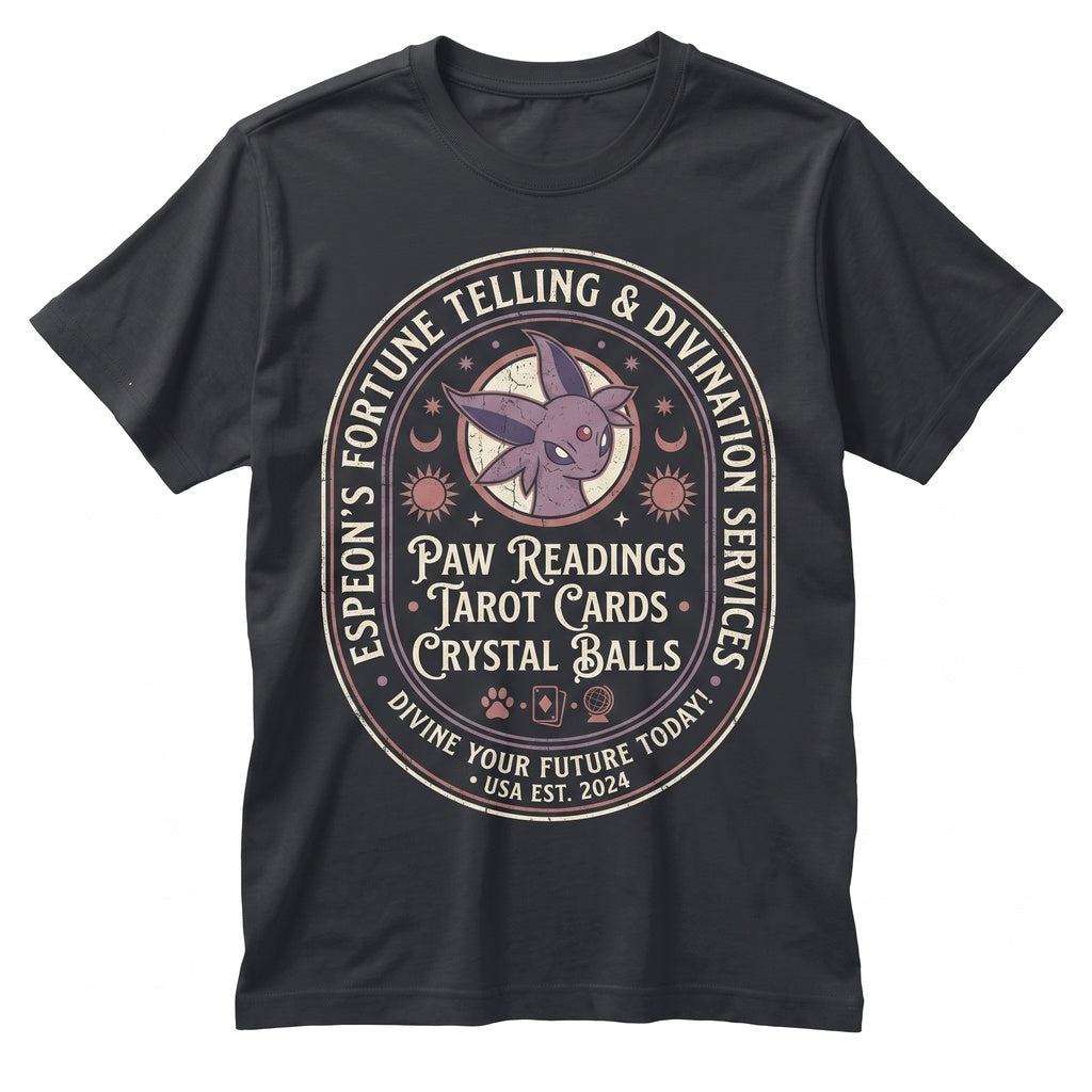 Espeon Tarot Card Fortune Telling Anime Psychic Mystical Vintage Gamer Gift Unisex TShirt