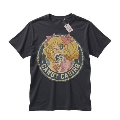 Vintage Retro 70s Shojo Manga Graphic Kawaii Classic Japanese Anime Cotton Unisex TShirt