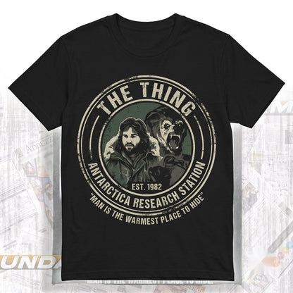 1982 The Thing Man Is Warmest Place To Hide Retro 80s Horror Sci-Fi Graphic Unisex TShirt