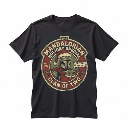 Sci-Fi Space Bounty Hunter Green Alien Comic Holiday Christmas Graphic Poster Tee Unisex TShirt