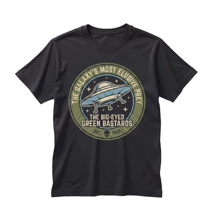 Funny Vintage Space Alien UFO Badge Graphic Sci-Fi Unisex TShirt
