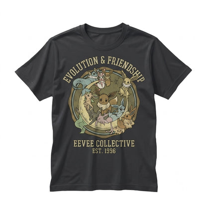 Cute Eevee Evolution Moon Vintage Anime Aesthetic Oversized Gamer Gift Unisex TShirt
