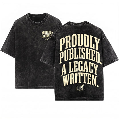 Published Writer Literary Bookish Novelist Author Gift Unisex Wash T-Shirt