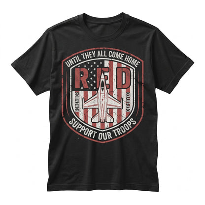 RED Friday Remember Everyone Deployed American Flag Military Patriotic Soldier Support Veteran Family Gift Unisex TShirt