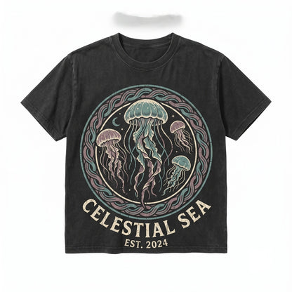 90s Jellyfish Retro Marine Life Graphic Sea Creatures Aquatic Streetwear Beach Ocean Graphic Unisex TShirt