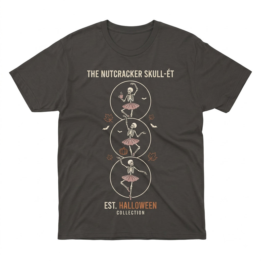 Cute Spooky Dancing Skeleton Ballerina Ballet Fall Halloween Graphic Unisex TShirt