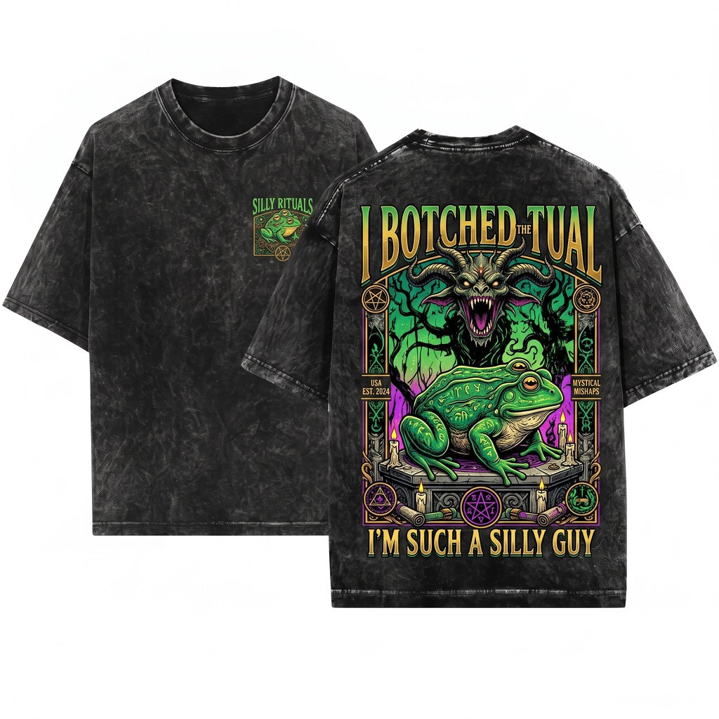 I Botched The Ritual Vintage Japanese Frog Unisex Wash T-Shirt