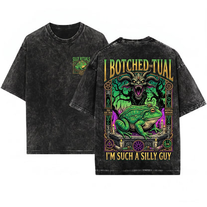 I Botched The Ritual Vintage Japanese Frog Unisex Wash T-Shirt