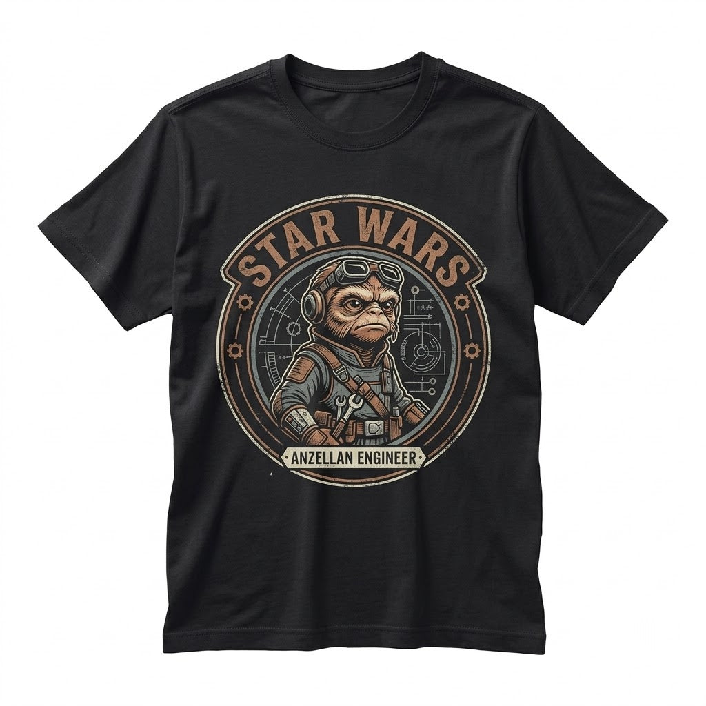 Vintage Anzellan Droidsmith Babu Frik Sci-Fi Graphic Retro Fan Apparel Unisex TShirt