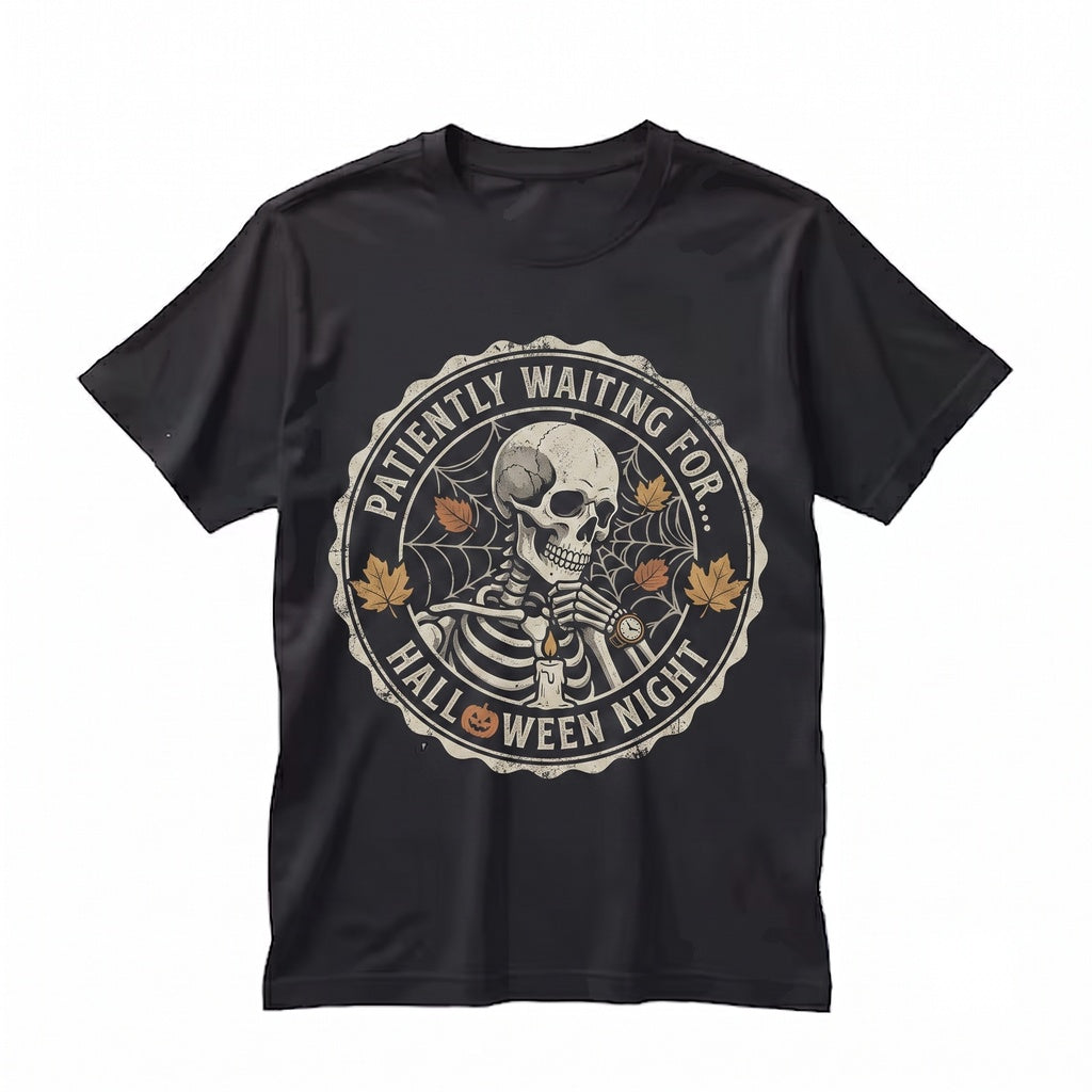 Vintage Skeleton Pumpkin Graphic Halloween Spooky Season Autumn Apparel Unisex TShirt