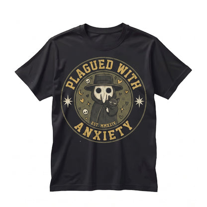 Plagued With Anxiety Sarcastic Snarky Grim Reaper Funny Sassy Mental Health Graphic Unisex TShirt