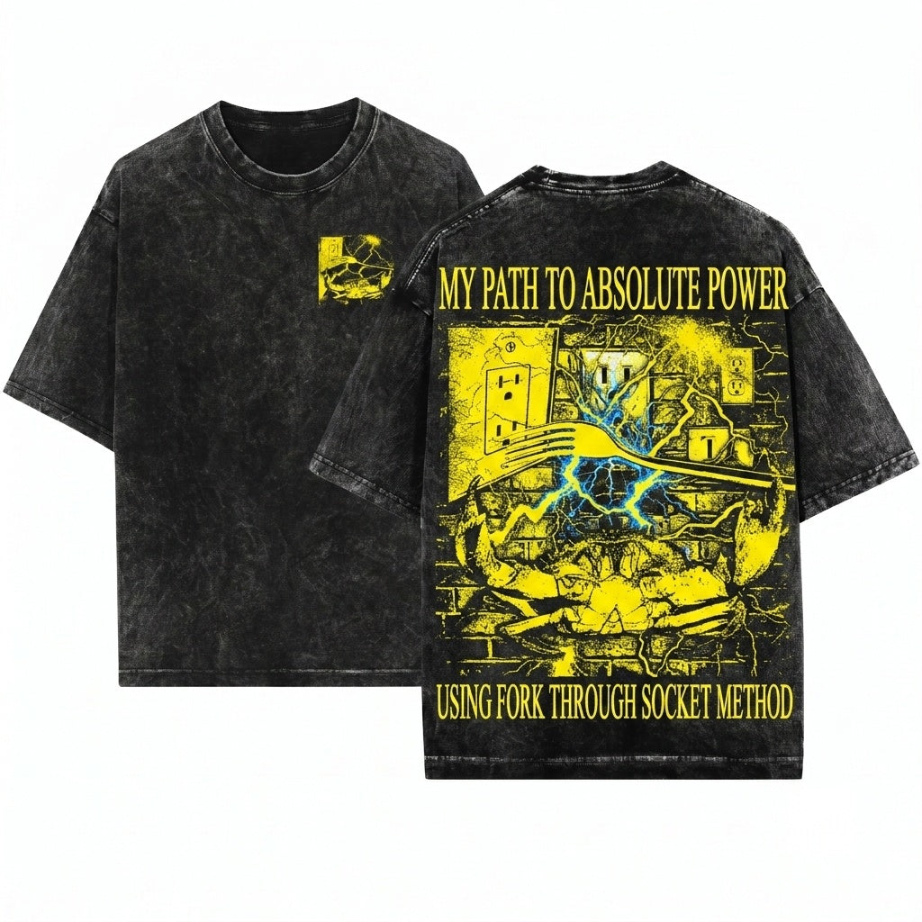 I Will Obtain Lightning Magic Soon Funny Vintage Japanese Crab Apparel Graphic Unisex Wash T-Shirt